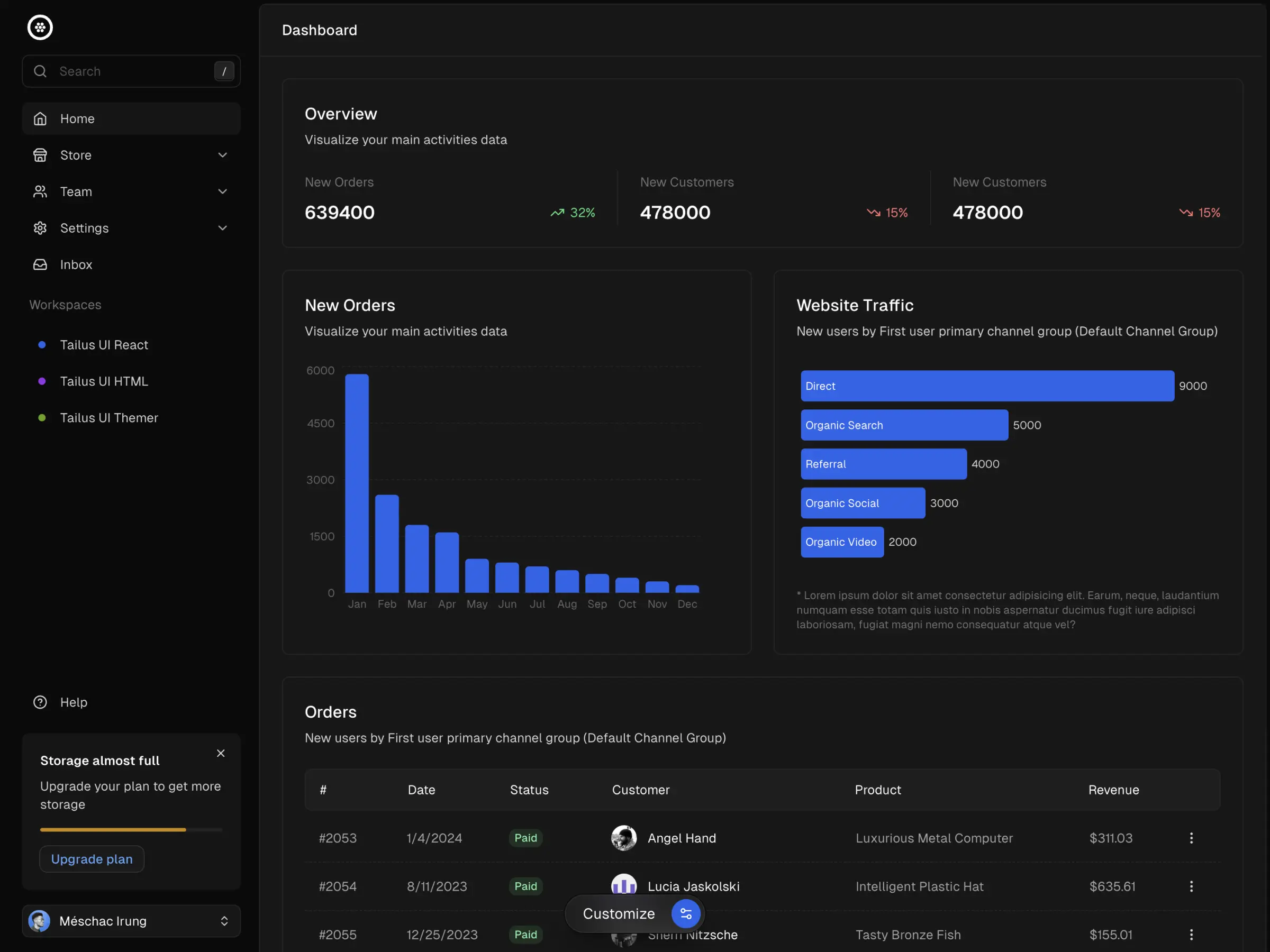 Feature preview placeholder in dark mode